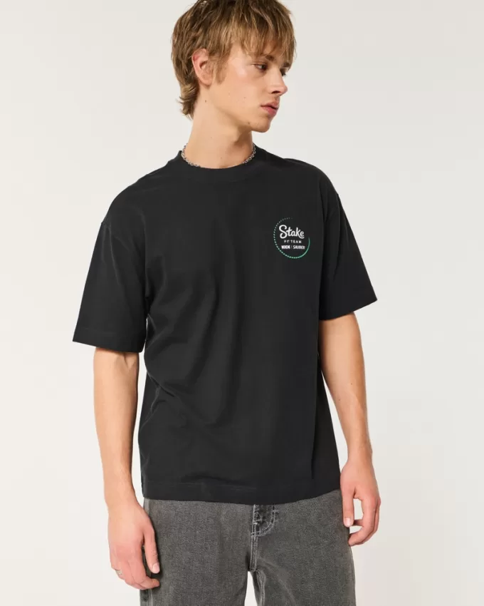 Boxy Heavyweight Stake F1 Team Kick Sauber Graphic Tee,Boxy Heavyweight Stake F1 Team Kick Sauber Graphic Tee