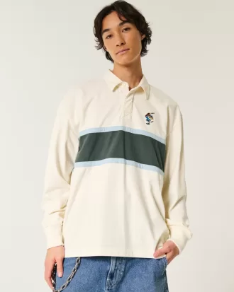 Boxy Heavyweight Tasmanian Devil Graphic Rugby Polo,Boxy Heavyweight Tasmanian Devil Graphic Rugby Polo