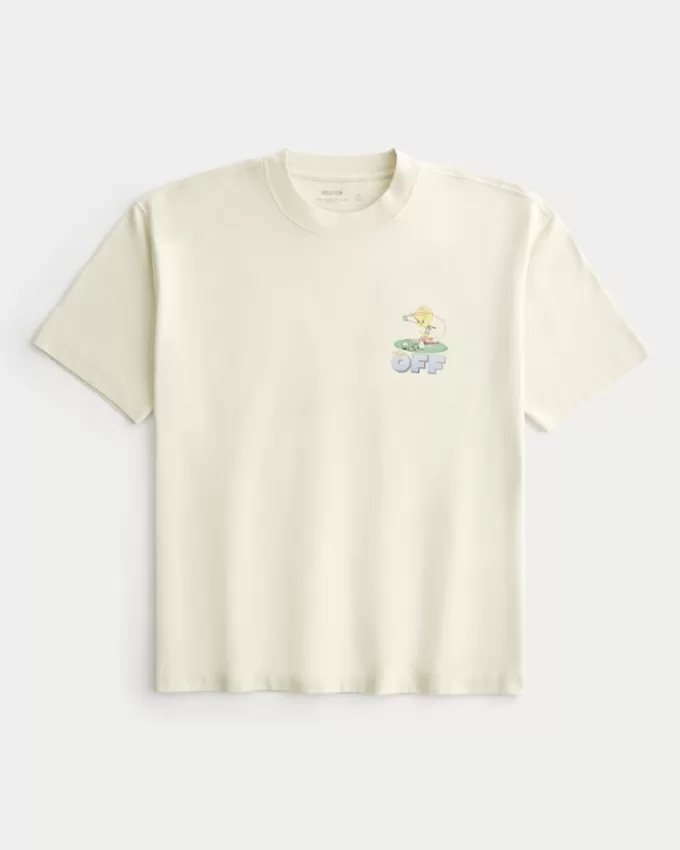 Boxy Heavyweight Tweety Golf Graphic Tee,Boxy Heavyweight Tweety Golf Graphic Tee