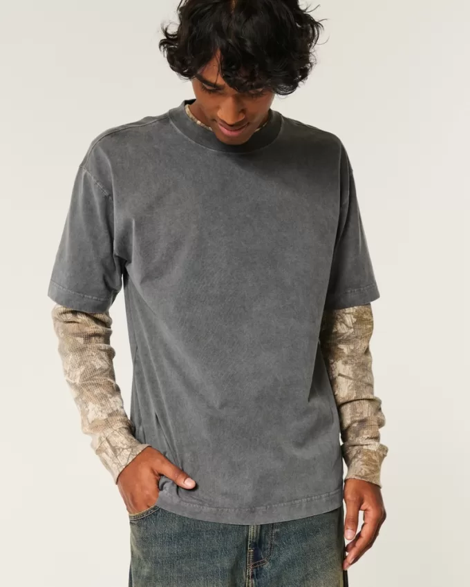 Boxy Heavyweight Washed Crew T-Shirt,Boxy Heavyweight Washed Crew T-Shirt