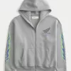 Boxy Honda Racing Graphic Zip-Up Hoodie,Boxy Honda Racing Graphic Zip-Up Hoodie