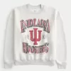 Boxy Indiana University Hoosiers Graphic Crew Sweatshirt,Boxy Indiana University Hoosiers Graphic Crew Sweatshirt