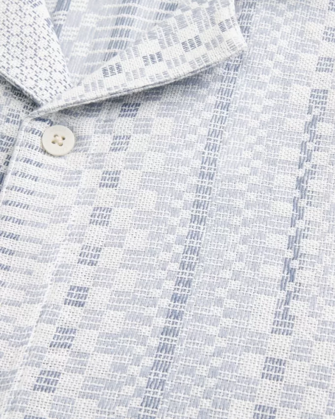 Boxy Jacquard Patchwork Shirt,Boxy Jacquard Patchwork Shirt