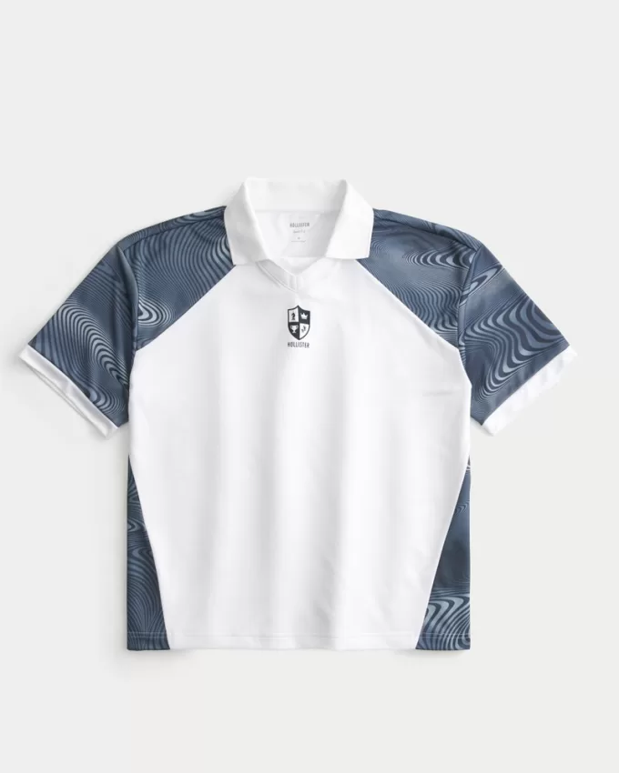 Boxy Logo Graphic Soccer Jersey,Boxy Logo Graphic Soccer Jersey