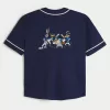 Boxy Looney Tunes Graphic Baseball Jersey,Boxy Looney Tunes Graphic Baseball Jersey