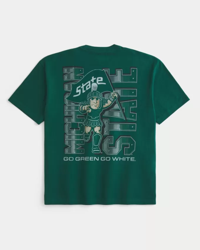 Boxy Michigan State University Graphic Tee,Boxy Michigan State University Graphic Tee