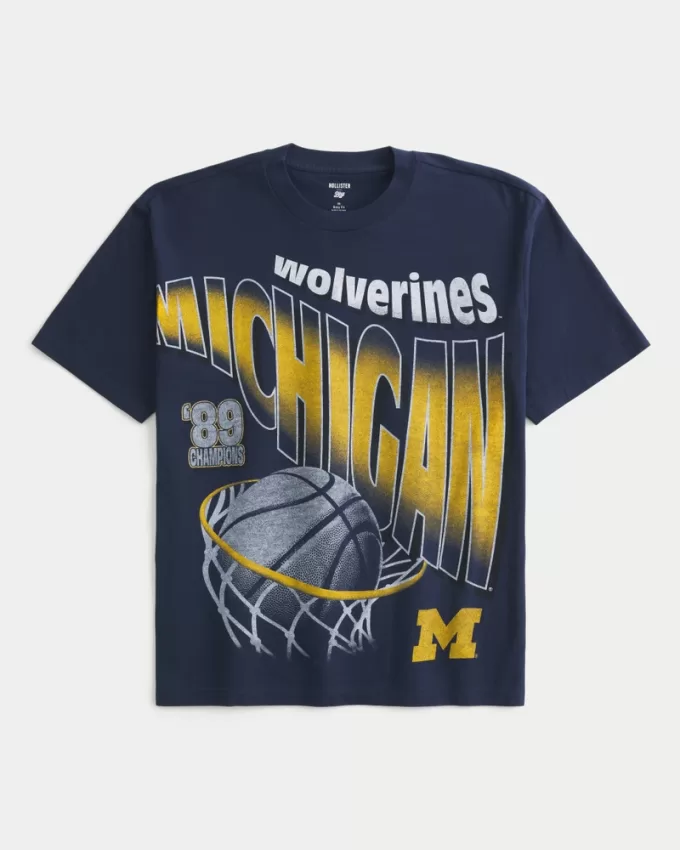 Boxy Michigan Wolverines Graphic Tee,Boxy Michigan Wolverines Graphic Tee