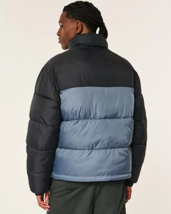 Boxy Mock-Neck Puffer Jacket,Boxy Mock-Neck Puffer Jacket