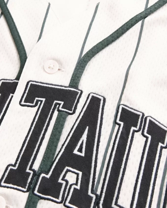 Boxy Montauk Graphic Baseball Jersey,Boxy Montauk Graphic Baseball Jersey