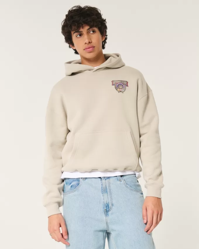 Boxy NASCAR Graphic Hoodie,Boxy NASCAR Graphic Hoodie