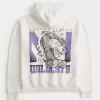 Boxy Northwestern University Wildcats Graphic Hoodie,Boxy Northwestern University Wildcats Graphic Hoodie