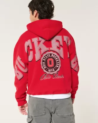 Boxy Ohio State Buckeyes Graphic Hoodie,Boxy Ohio State Buckeyes Graphic Hoodie