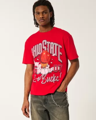 Boxy Ohio State Buckeyes Graphic Tee,Boxy Ohio State Buckeyes Graphic Tee
