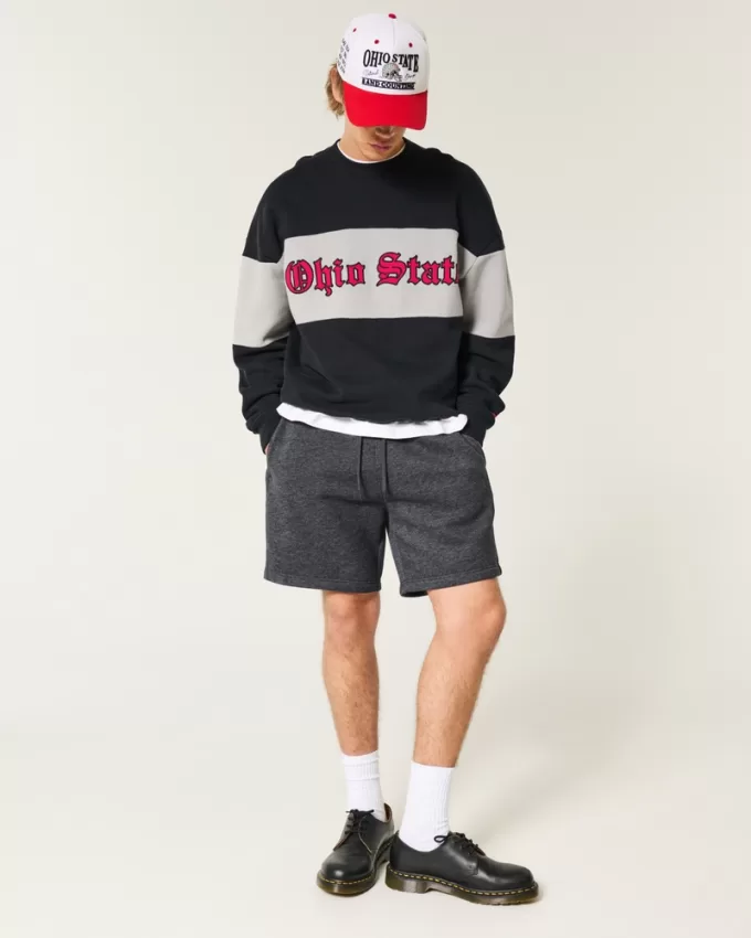 Boxy Ohio State Graphic Crew Sweatshirt,Boxy Ohio State Graphic Crew Sweatshirt