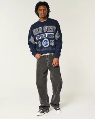 Boxy Penn State Nittany Lions Graphic Crew Sweatshirt,Boxy Penn State Nittany Lions Graphic Crew Sweatshirt