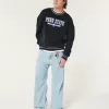 Boxy Penn State University Graphic Crew Sweatshirt,Boxy Penn State University Graphic Crew Sweatshirt