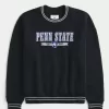 Boxy Penn State University Graphic Crew Sweatshirt,Boxy Penn State University Graphic Crew Sweatshirt