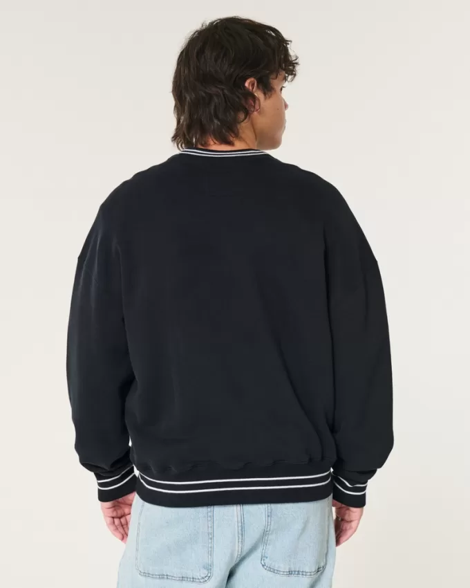 Boxy Penn State University Graphic Crew Sweatshirt,Boxy Penn State University Graphic Crew Sweatshirt