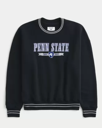 Boxy Penn State University Graphic Crew Sweatshirt,Boxy Penn State University Graphic Crew Sweatshirt
