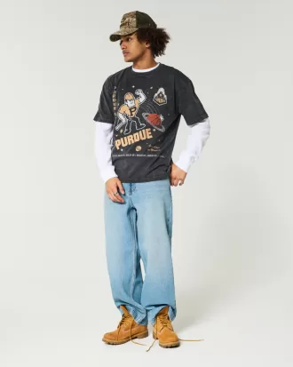 Boxy Purdue University Graphic Tee,Boxy Purdue University Graphic Tee
