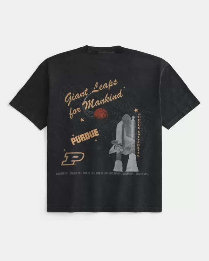 Boxy Purdue University Graphic Tee,Boxy Purdue University Graphic Tee