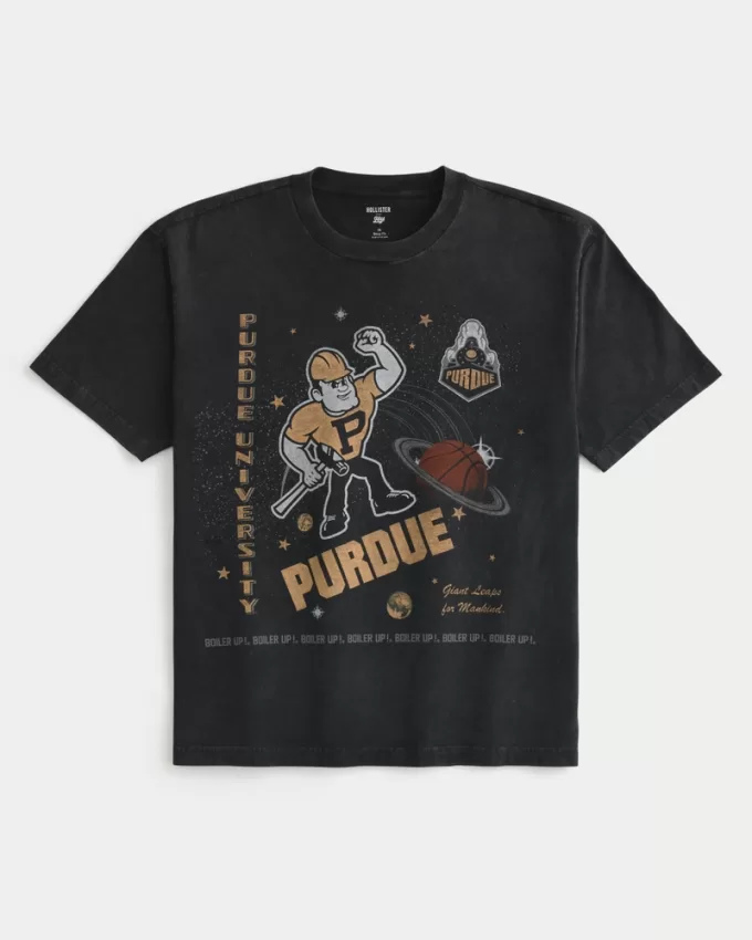 Boxy Purdue University Graphic Tee,Boxy Purdue University Graphic Tee