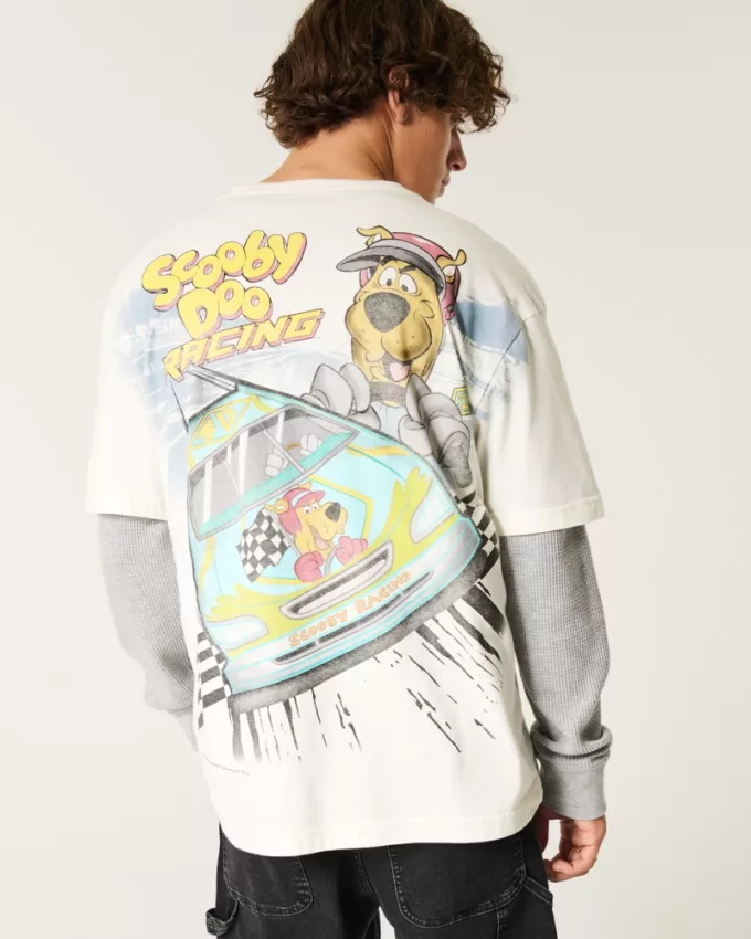 Boxy Scooby Doo Racing Graphic Tee,Boxy Scooby Doo Racing Graphic Tee