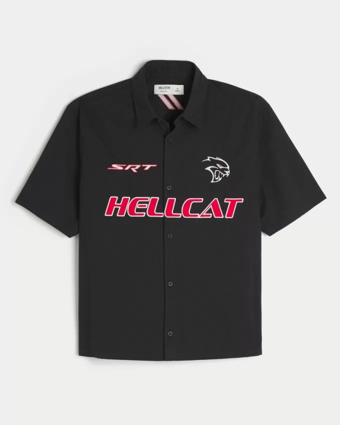 Boxy Short-Sleeve Dodge Hellcat Graphic Shirt,Boxy Short-Sleeve Dodge Hellcat Graphic Shirt