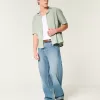 Boxy Short-Sleeve Linen-Blend Shirt,Boxy Short-Sleeve Linen-Blend Shirt
