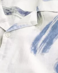 Boxy Short-Sleeve Linen-Blend Shirt,Boxy Short-Sleeve Linen-Blend Shirt