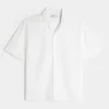 Boxy Short-Sleeve Linen-Blend Shirt,Boxy Short-Sleeve Linen-Blend Shirt