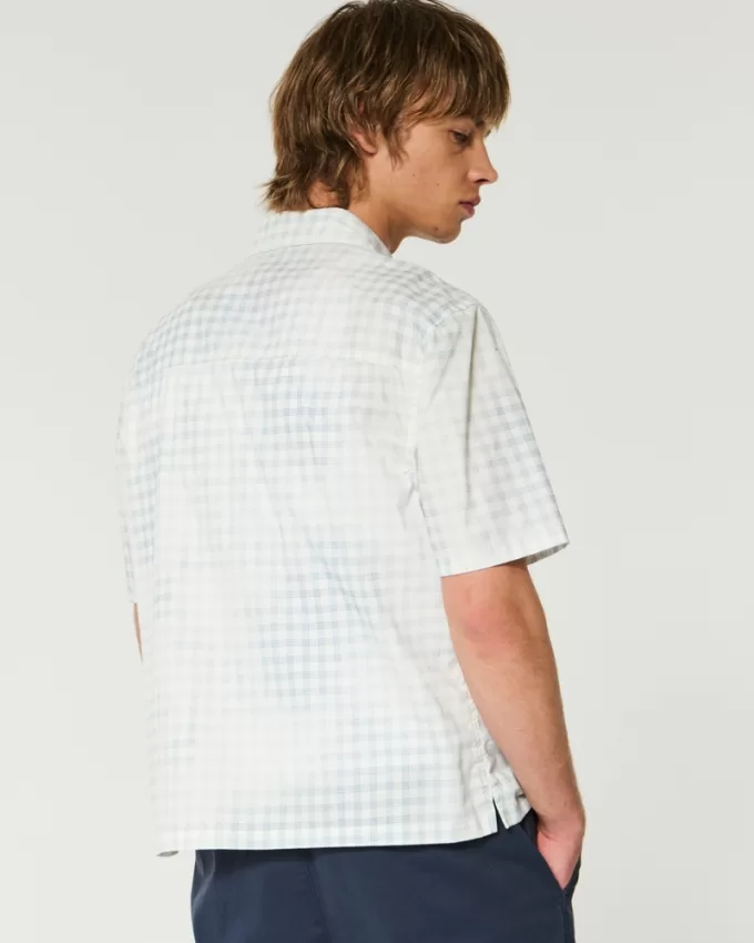 Boxy Short-Sleeve Poplin Shirt,Boxy Short-Sleeve Poplin Shirt