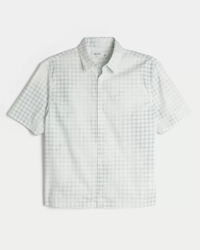 Boxy Short-Sleeve Poplin Shirt,Boxy Short-Sleeve Poplin Shirt