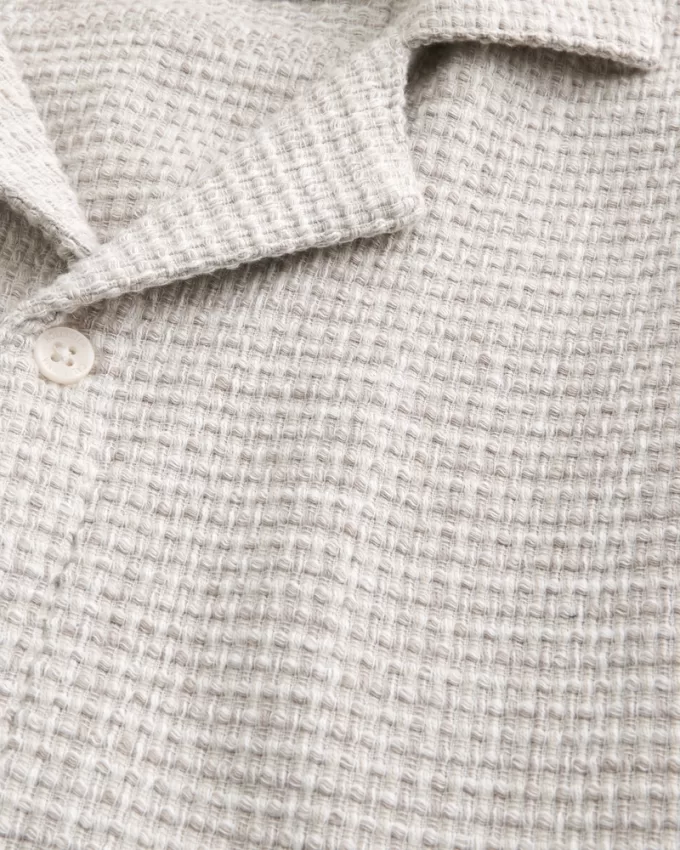 Boxy Short-Sleeve Textured Shirt,Boxy Short-Sleeve Textured Shirt