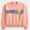 Boxy SpongeBob SquarePants Graphic Crew Sweatshirt,Boxy SpongeBob SquarePants Graphic Crew Sweatshirt