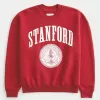 Boxy Stanford University Graphic Crew Sweatshirt,Boxy Stanford University Graphic Crew Sweatshirt