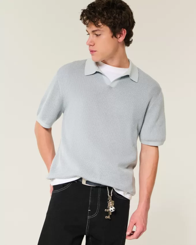 Boxy Sweater Polo,Boxy Sweater Polo