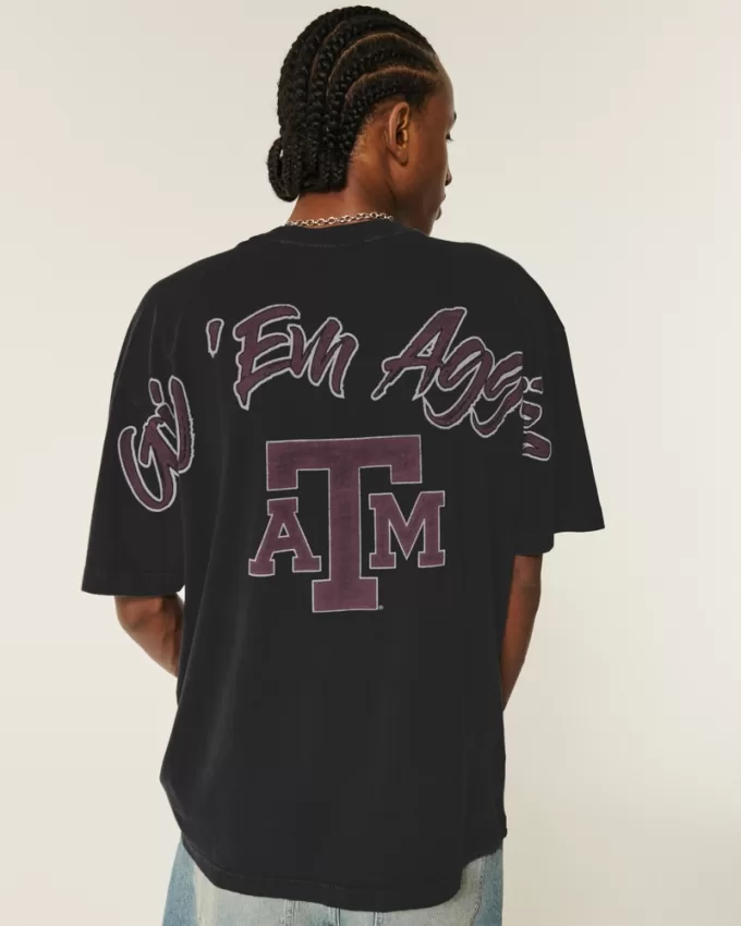 Boxy Texas A&M University Graphic Tee,Boxy Texas A&M University Graphic Tee