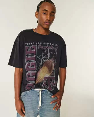 Boxy Texas A&M University Graphic Tee,Boxy Texas A&M University Graphic Tee