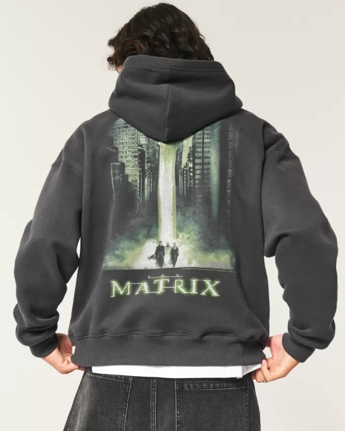 Boxy The Matrix Graphic Hoodie,Boxy The Matrix Graphic Hoodie