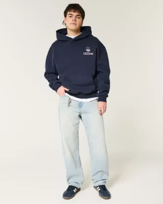 Boxy UConn Graphic Hoodie,Boxy UConn Graphic Hoodie