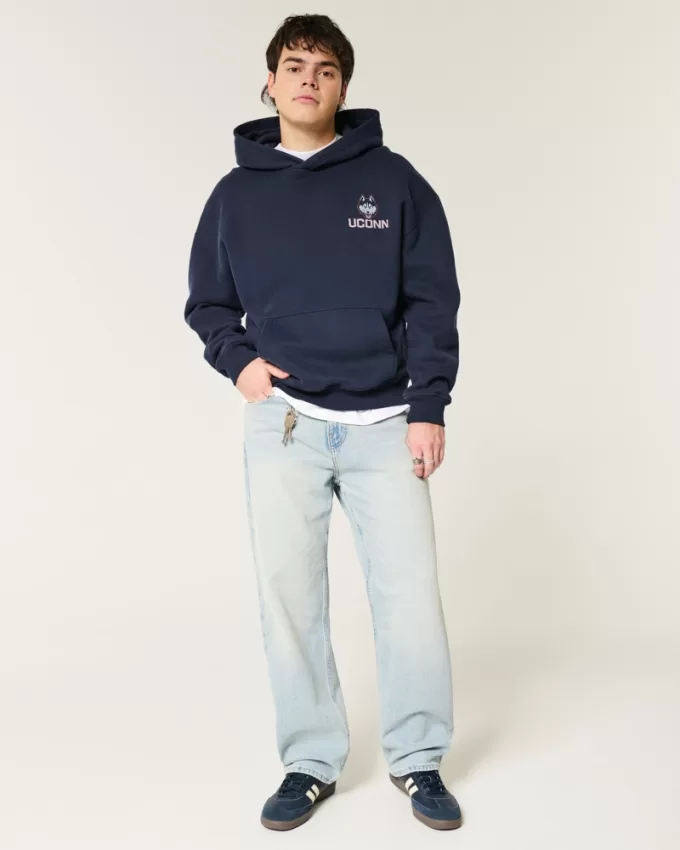 Boxy UConn Graphic Hoodie,Boxy UConn Graphic Hoodie