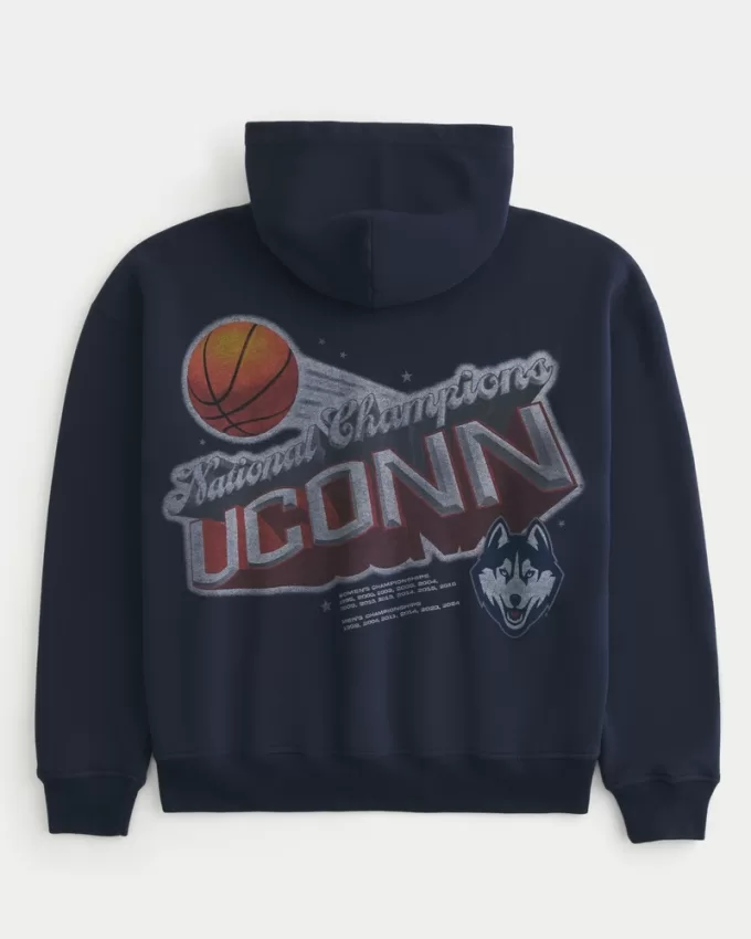 Boxy UConn Graphic Hoodie,Boxy UConn Graphic Hoodie