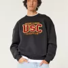 Boxy USC Athletics Graphic Crew Sweatshirt,Boxy USC Athletics Graphic Crew Sweatshirt