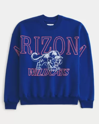 Boxy University of Arizona Wildcats Graphic Crew Sweatshirt,Boxy University of Arizona Wildcats Graphic Crew Sweatshirt