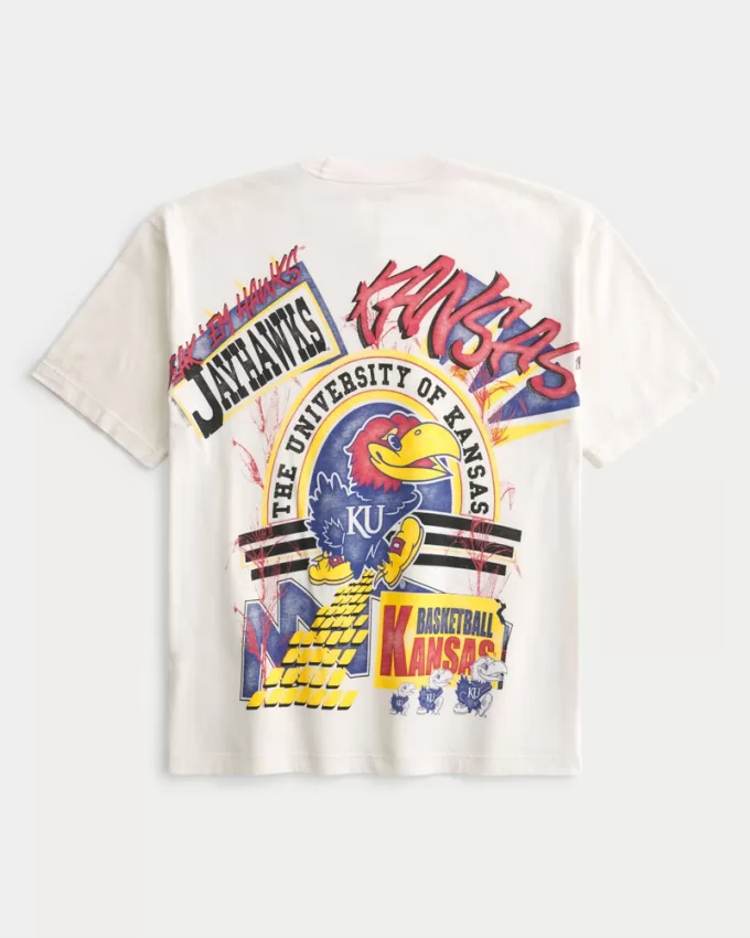 Boxy University of Kansas Jayhawks Graphic Tee,Boxy University of Kansas Jayhawks Graphic Tee