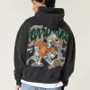 Boxy University of Miami Graphic Hoodie,Boxy University of Miami Graphic Hoodie