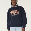 Boxy University of Virginia Graphic Crew Sweatshirt,Boxy University of Virginia Graphic Crew Sweatshirt