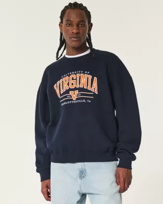 Boxy University of Virginia Graphic Crew Sweatshirt,Boxy University of Virginia Graphic Crew Sweatshirt