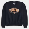 Boxy University of Virginia Graphic Crew Sweatshirt,Boxy University of Virginia Graphic Crew Sweatshirt